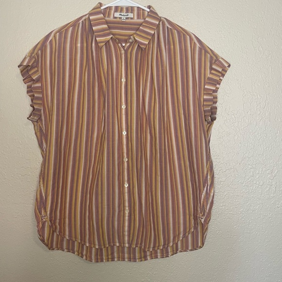 Madewell Multicolor Striped Short Sleeve Shirt - Picture 2 of 2